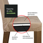 Conjunto Sala de Jantar Madesa Luciana Mesa Tampo de Madeira com 6 Cadeiras Rustic/Branco/Imperial