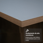 Conjunto Sala de Jantar Mesa Tampo de Madeira 6 Cadeiras Rustic/Cinza/Silver Britney Madesa