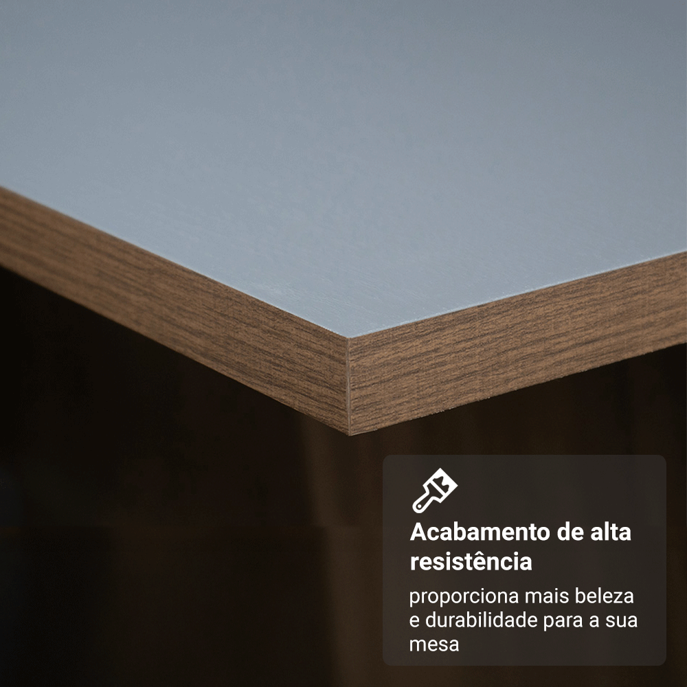 Conjunto Sala de Jantar Mesa Tampo de Madeira 6 Cadeiras Rustic/Cinza/Imperial Britney Madesa