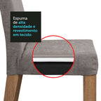 Conjunto Sala de Jantar Mesa Tampo de Madeira 6 Cadeiras Rustic/Crema/Silver Cheryl Madesa