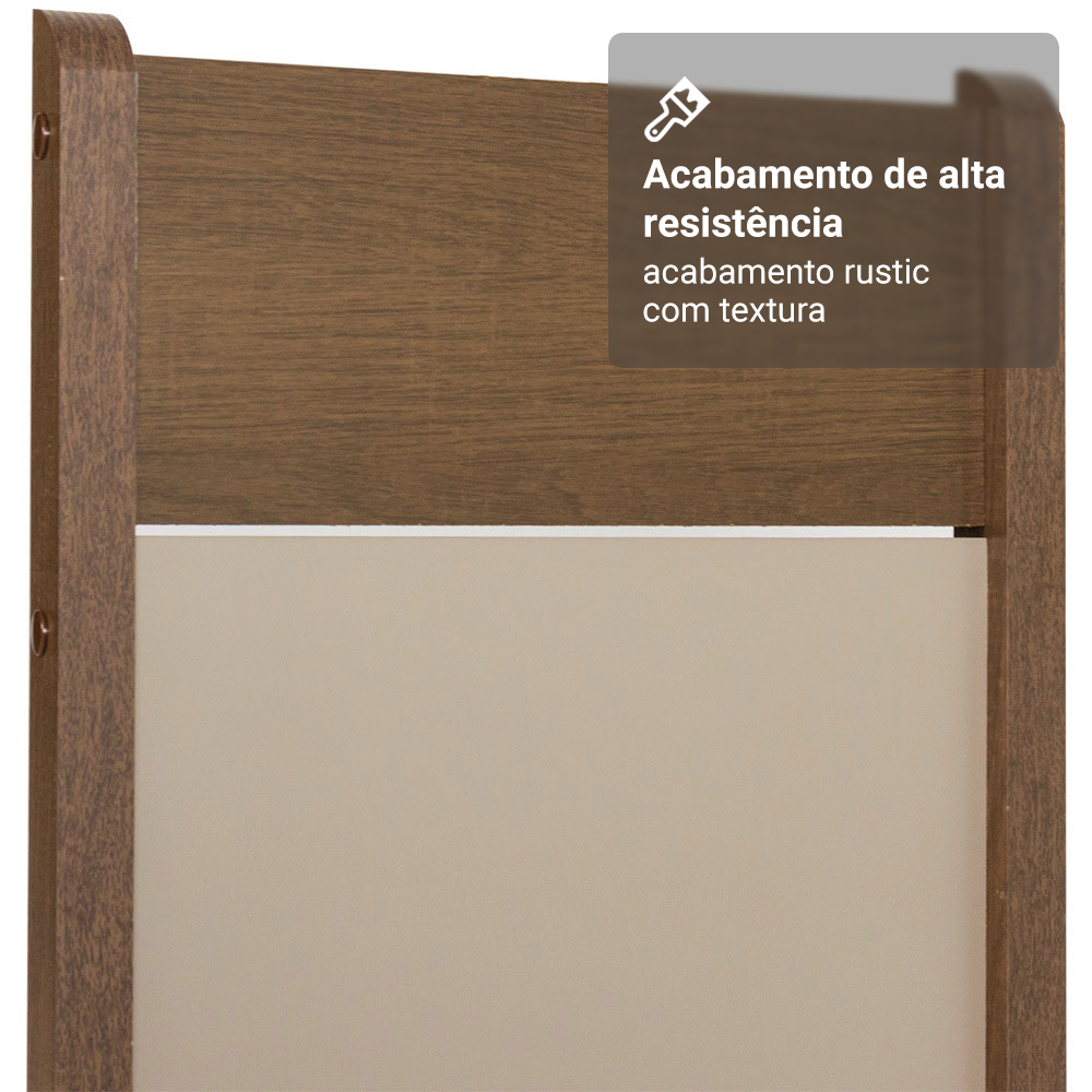 Conjunto Sala de Jantar Mesa Tampo de Madeira 6 Cadeiras Rustic/Bege Beverly Madesa