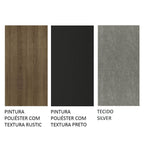 Conjunto Sala de Jantar Mesa Tampo de Madeira 6 Cadeiras Rustic/Preto/Silver Madison Madesa