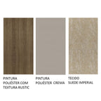 Conjunto Sala de Jantar Mesa Tampo de Vidro 6 Cadeiras Rustic/Crema/Imperial Marissa Madesa