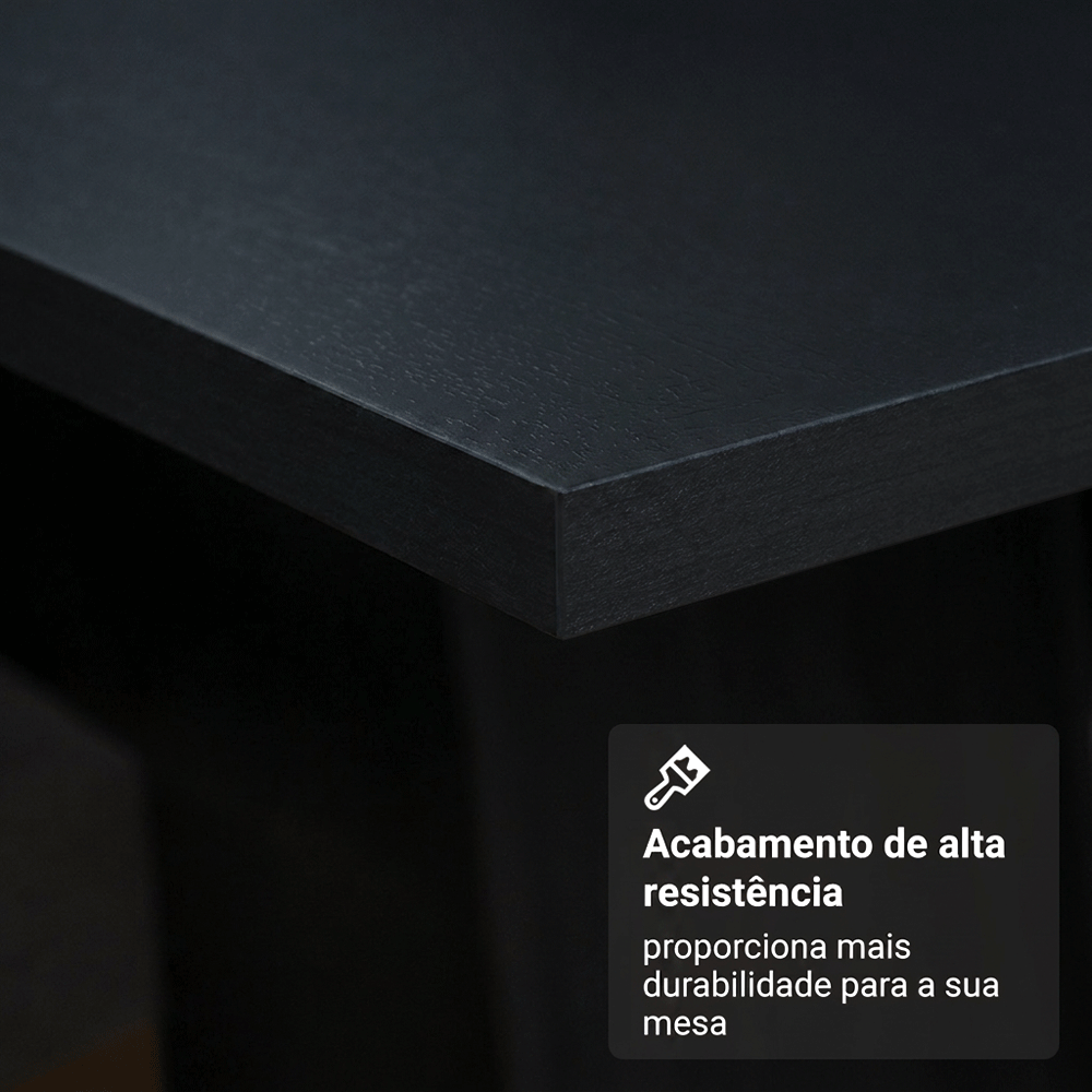 Conjunto Sala de Jantar Mesa Tampo de Madeira 6 Cadeiras Rustic/Preto/Oxford Allegro Madesa