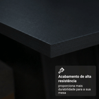 Conjunto Sala de Jantar Mesa Tampo de Madeira 6 Cadeiras Rustic/Preto/Oxford Allegro Madesa