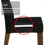 Conjunto Sala de Jantar Tampo de Madeira 6 Cadeiras Rustic/Preto/Oxford Cedro Madesa