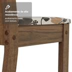 Conjunto Sala de Jantar Cereja Mesa Tampo de Vidro 6 Cadeiras Rustic/Crema/Floral Hibiscos Madesa