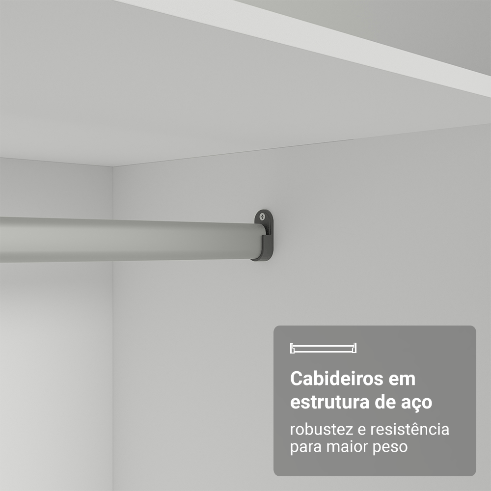 Guarda-Roupa Modulado de Canto 310 cm 5 Portas 2 Gavetas Branco Neo Madesa 02