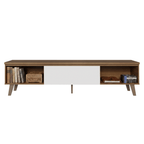 Rack para TV até 80 Polegadas 180 cm 2 Portas 1 Gaveta Rustic/Branco Nilo Madesa