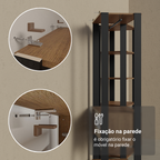 Guarda-Roupa Closet Modulado Valencia 2 Gavetas 129cm Rustic/Preto Madesa