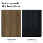 Balcão de Cozinha 50 cm 1 Porta Rustic/Preto Lux Madesa