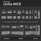 Armário de Cozinha Completa de Canto 465cm Cinza Nice Madesa 01