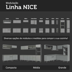 Armário de Cozinha Compacta Suspenso 160cm Cinza Nice Madesa 02