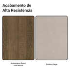 Conjunto Sala de Jantar Rosie Madesa Mesa Tampo de Madeira com 4 Cadeiras Rustic/Sintético Bege