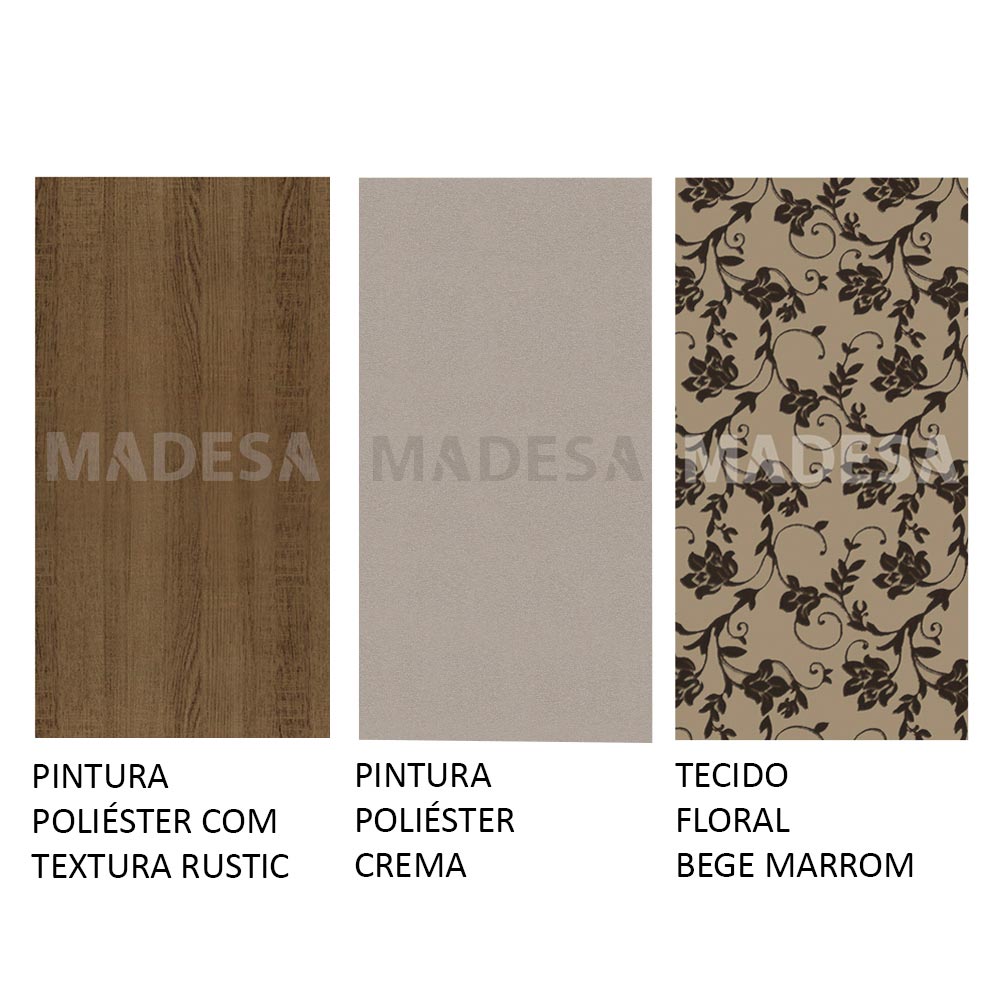 Conjunto Sala de Jantar Madesa Bea Mesa Tampo de Madeira com 4 Cadeiras Rustic/Crema/Bege Marrom