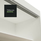 Guarda-Roupa Casal Madesa Kansas 3 Portas de Correr de Espelho 3 Gavetas Branco
