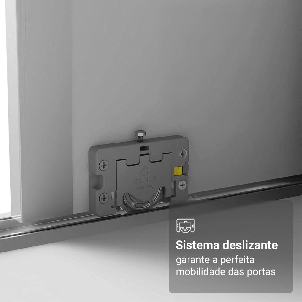 Guarda-Roupa Casal 100% MDF 3 Portas Branco Malta Madesa