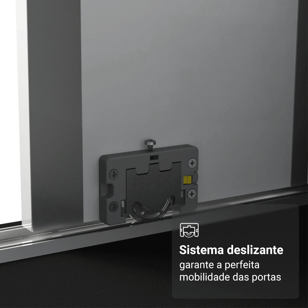 Guarda-Roupa Casal 100% MDF 3 Portas Preto Malta Madesa