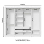 Guarda-Roupa Casal Madesa Montana 4 Portas de Correr Branco