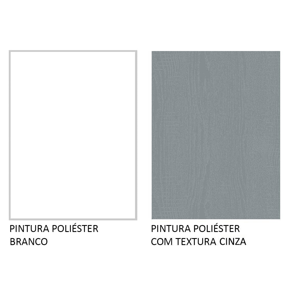 Guarda-Roupa Solteiro Madesa Denver 2 Portas de Correr com Espelho Branco/Cinza