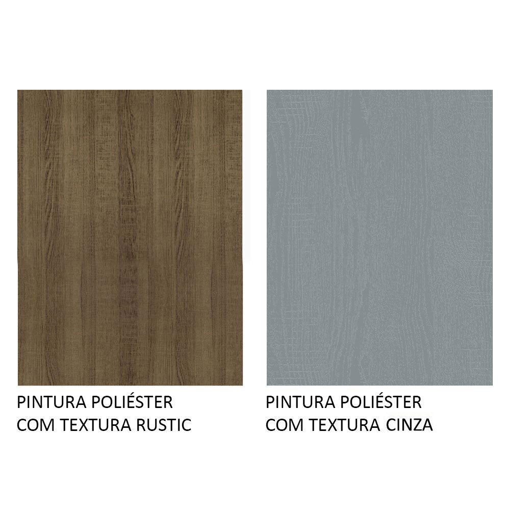 Guarda-Roupa Solteiro Madesa Denver 2 Portas de Correr Rustic/Cinza