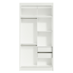 Guarda-Roupa Solteiro Madesa Tokio 2 Portas de Correr 2 Gavetas Branco/Preto