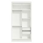 Guarda-Roupa Solteiro Madesa Tokio 2 Portas de Correr com Espelho 2 Gavetas Branco/Preto