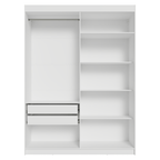 Guarda-Roupa Solteiro 4 Portas Batentes com Espelho Branco/Branco/Rustic Venus Madesa