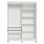 Guarda-Roupa Solteiro com Pés 4 Portas Batentes Branco/Branco/Rustic Venus Madesa