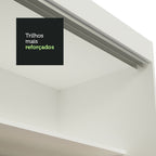 Guarda-Roupa Casal Madesa Istambul 3 Portas de Correr de Espelho 3 Gavetas Branco/Rustic