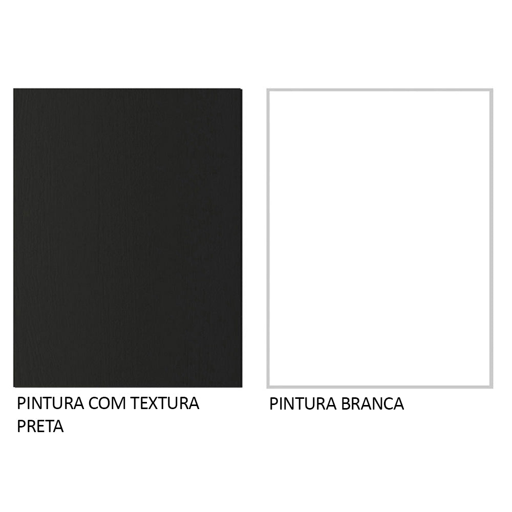 Guarda-Roupa Casal 3 Portas de Correr Preto/Branco Nobre Madesa