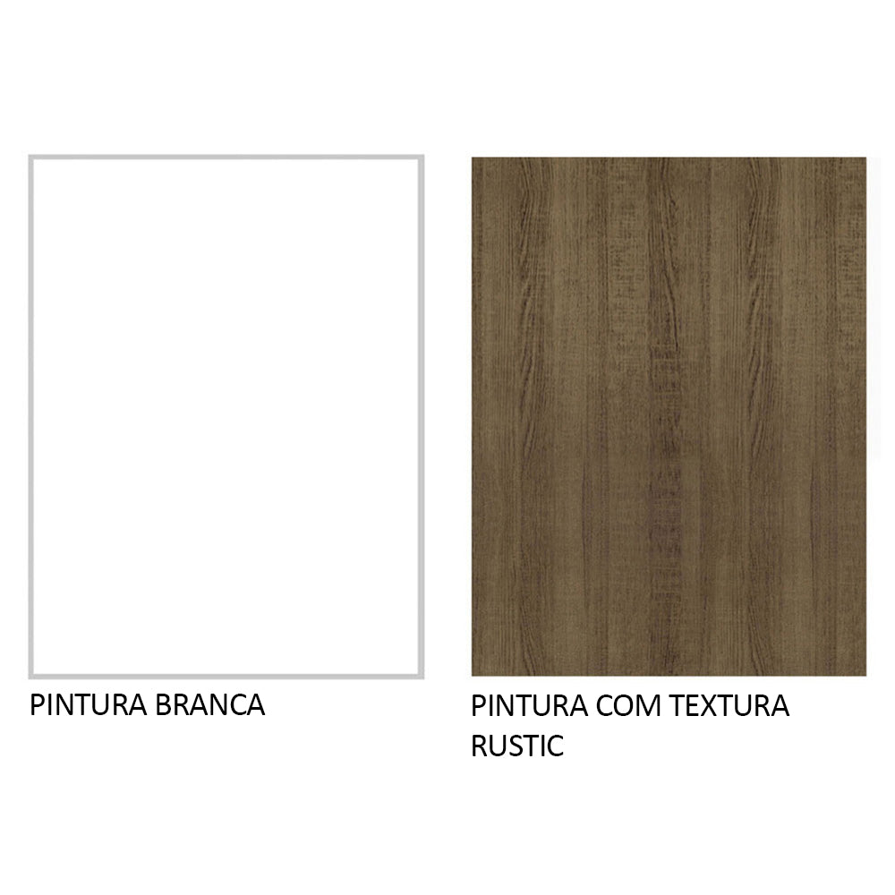 Guarda-Roupa Casal 3 Portas de Correr com Espelho Branco/Rustic Nobre Madesa