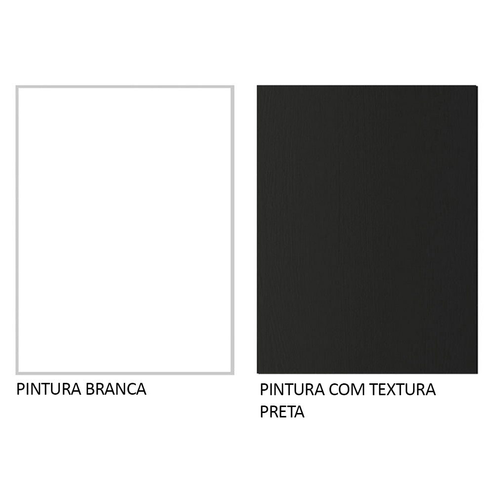 Guarda-Roupa Solteiro 2 Portas de Correr com Espelho Branco/Preto Milano Madesa