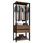 Guarda-Roupa Closet Modulado Valencia 2 Gavetas 70cm Rustic/Preto Madesa