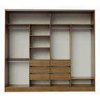 Guarda-Roupa Casal Madesa Apolo 4 Portas de Correr com Espelho Rustic