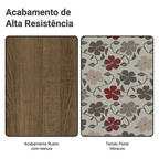 Kit 4 Cadeiras 4290 Madesa Rustic/Hibiscos