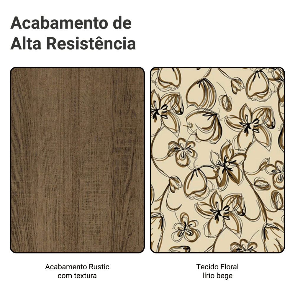 Kit 4 Cadeiras 4290 Madesa Rustic/Lírio Bege