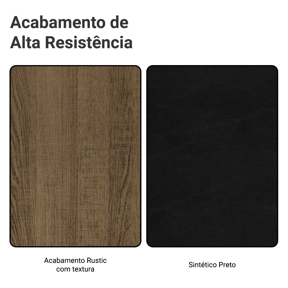 Kit 4 Cadeiras 4290 Madesa Rustic/Preto