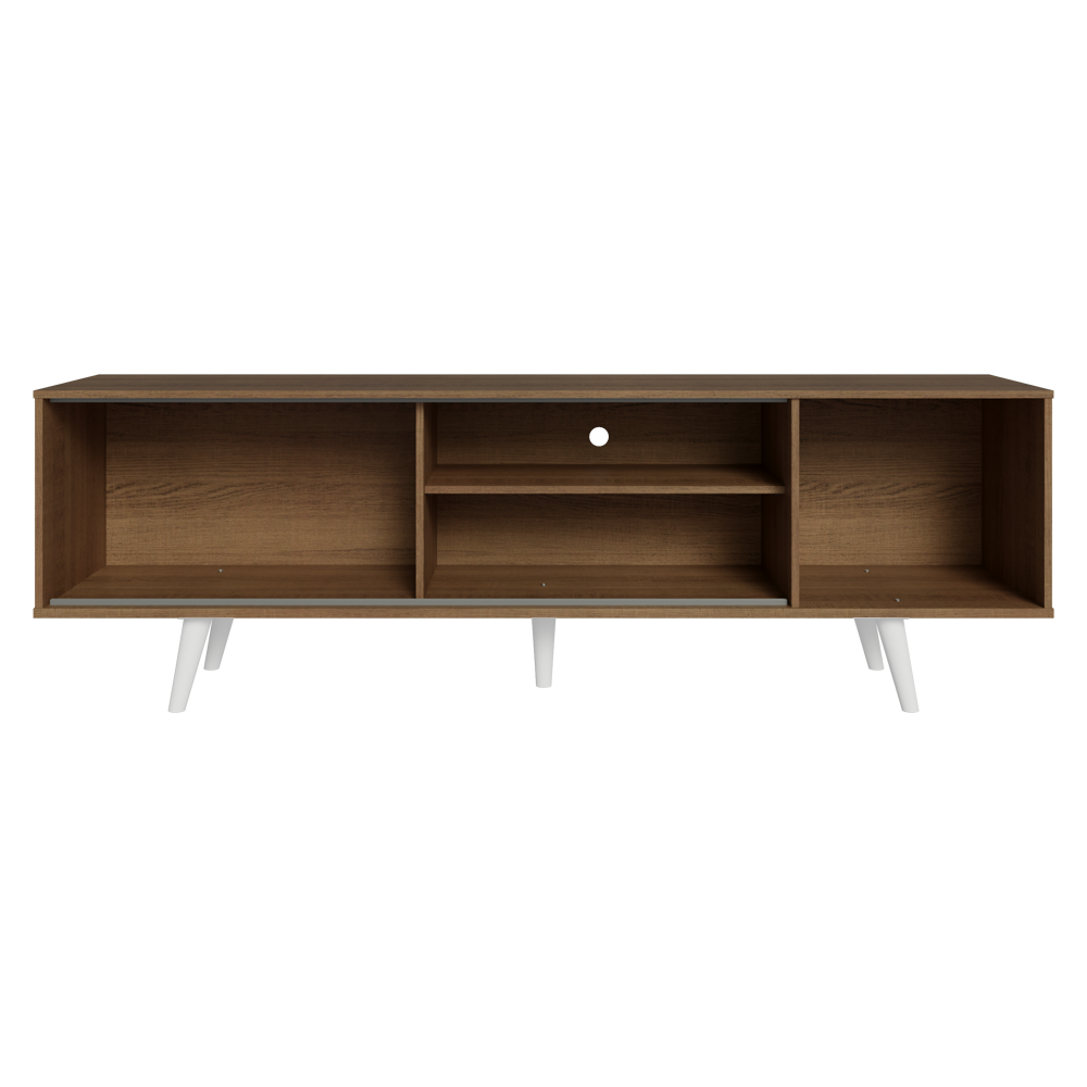 Rack Madesa Dubai para TV até 65 Polegadas com Pés Rustic/Branco 6E09