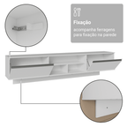 Rack Suspenso para TV até 80 Polegadas 218 cm 2 Portas Branco Glamy Madesa