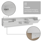 Rack Suspenso para TV até 80 Polegadas 218 cm 2 Portas Branco Stella Madesa