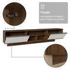 Rack Suspenso para TV até 80 Polegadas 218 cm 2 Portas Rustic/Branco Glamy Madesa