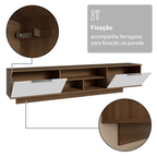 Rack Suspenso para TV até 80 Polegadas 218 cm 2 Portas Rustic/Branco Stella Madesa