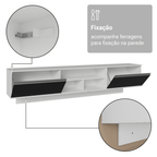 Rack Suspenso para TV até 80 Polegadas 218 cm 2 Portas Branco/Preto Glamy Madesa