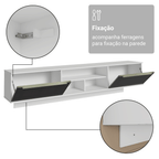 Rack Suspenso para TV até 80 Polegadas 218 cm 2 Portas Branco/Preto Lux Madesa