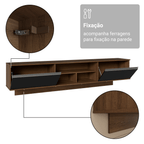 Rack Suspenso para TV até 80 Polegadas 218 cm 2 Portas Rustic/Preto Glamy Madesa
