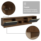 Rack Suspenso para TV até 80 Polegadas 218 cm 2 Portas Rustic/Preto Lux Madesa