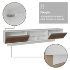 Rack Suspenso para TV até 80 Polegadas 218 cm 2 Portas Branco/Rustic Glamy Madesa