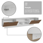 Rack Suspenso para TV até 80 Polegadas 218 cm 2 Portas Branco/Rustic Stella Madesa