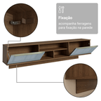 Rack Suspenso para TV até 80 Polegadas 218 cm 2 Portas Rustic/Cinza Lux Madesa
